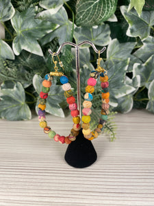 Kantha Oblong Hoop earrings