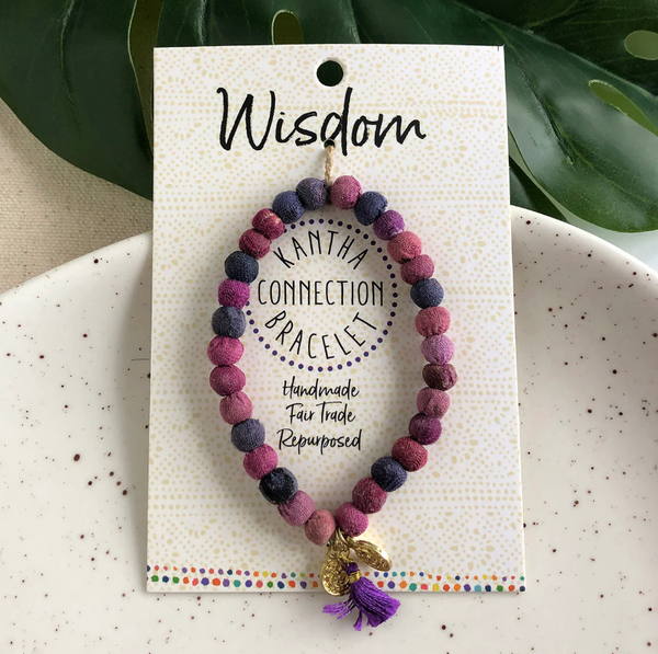Kantha Connection Bracelet Wisdom Purple