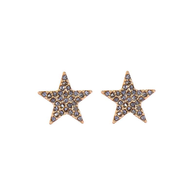 Erica Pewter Crystal Star Earrings