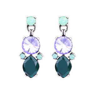 Kali Emerald & Lilac Crystal Gem Drop Earring