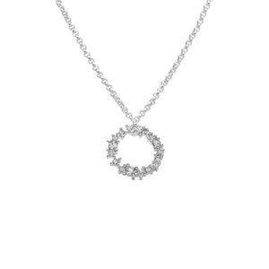 Ciara Silver Crystal Hoop Necklace