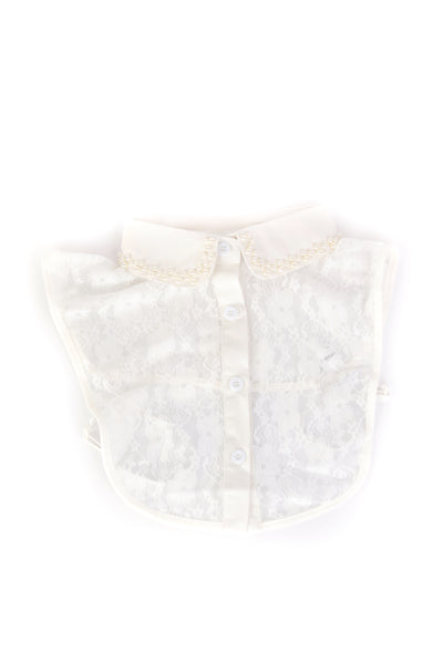 Pearl and Lace Detail White Collar