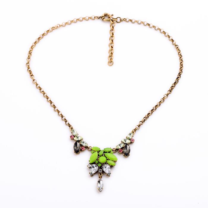 Lydia Lime Green Gem Necklace