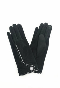 Lynn Black Gloves with Grey Detail