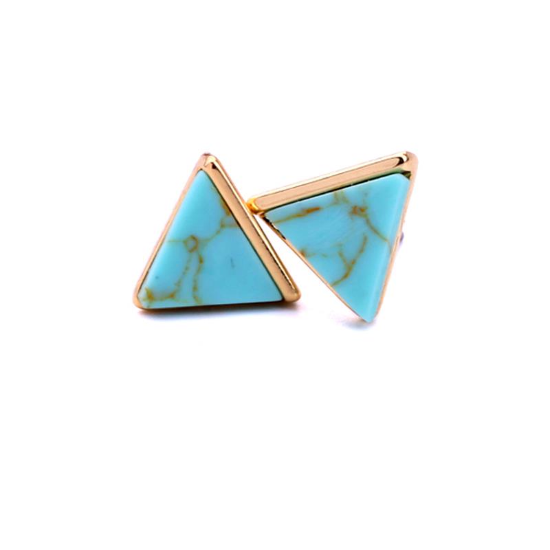 Savannah Turquoise Marble Pyramid Earrings