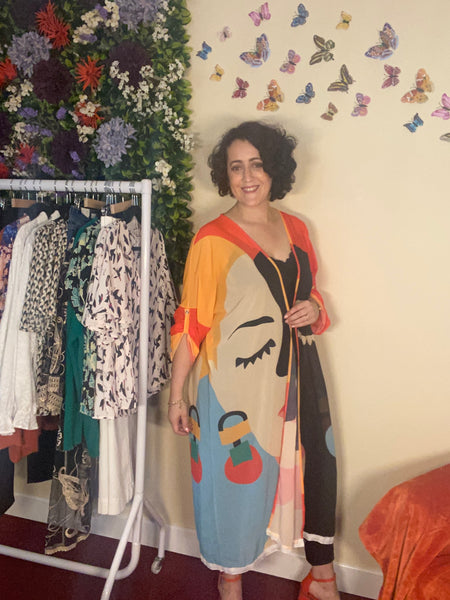 Melanie printed long kimono