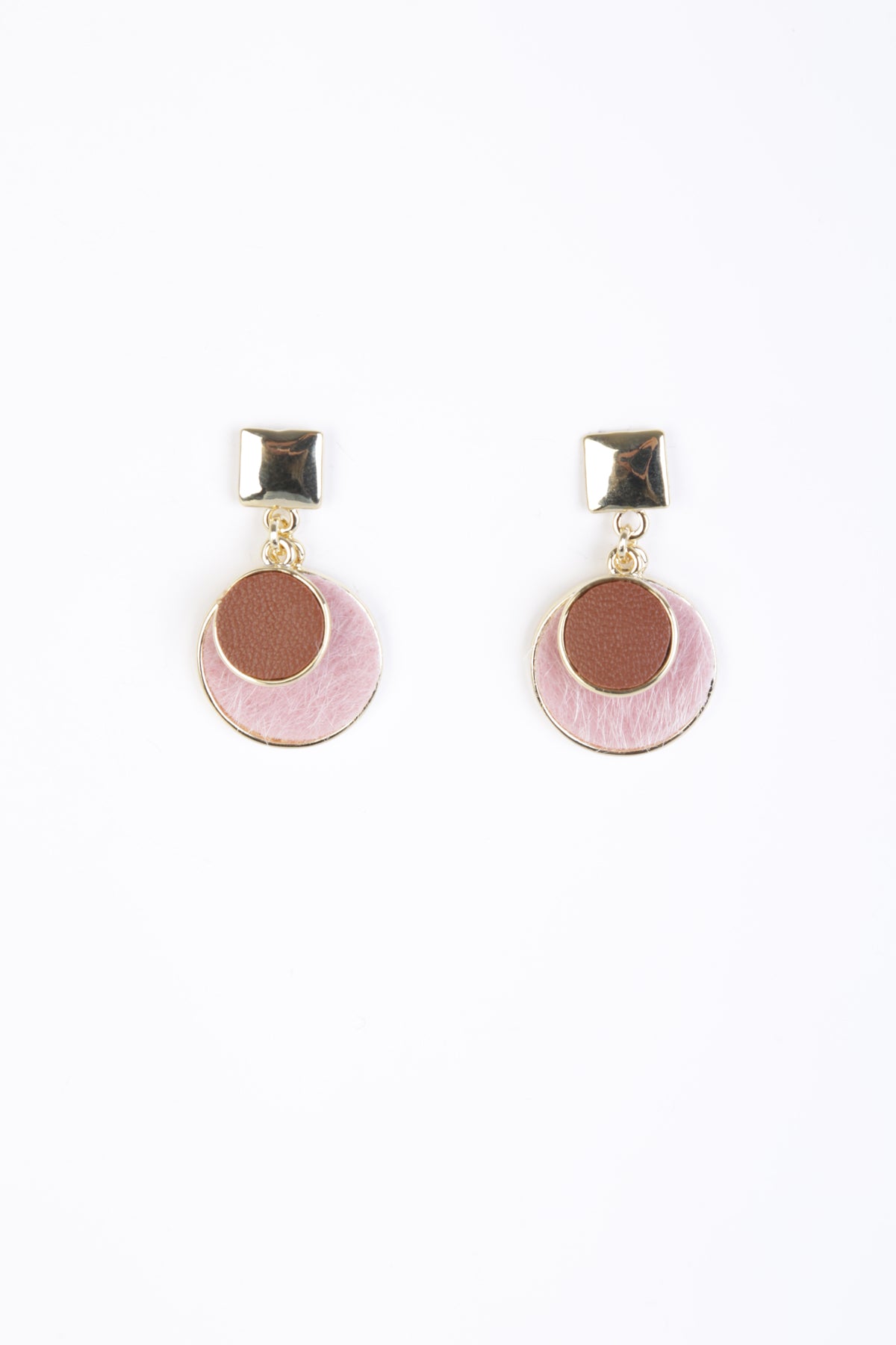 Melissa Pink and Gold Disc Earring