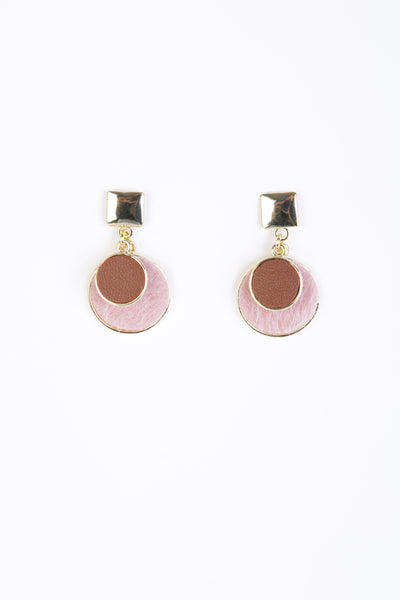 Melissa Pink and Gold Disc Earring