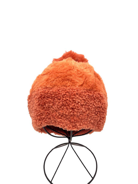 Mia faux fur pom hat orange