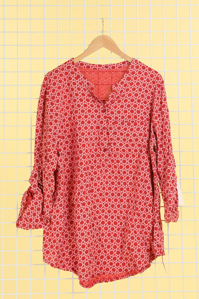 Miranda Red Cotton Top One Size