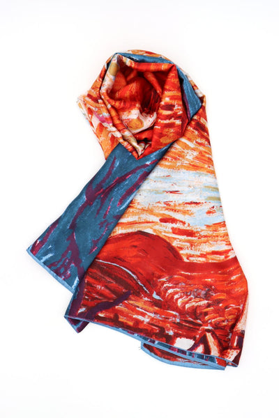 Naomi art print scarf orange