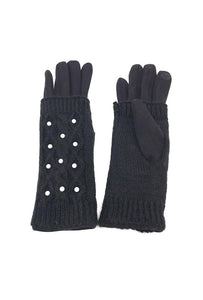 Nessa Pearl Cable Knit Gloves