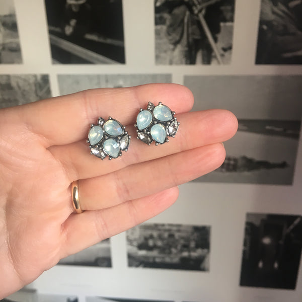 Opal Gem Cluster Earring