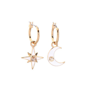 Phoebe Star & Moon Enamel Earring