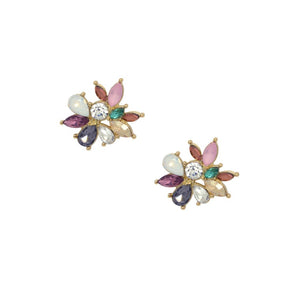 Phoebe multi gem cluster earring