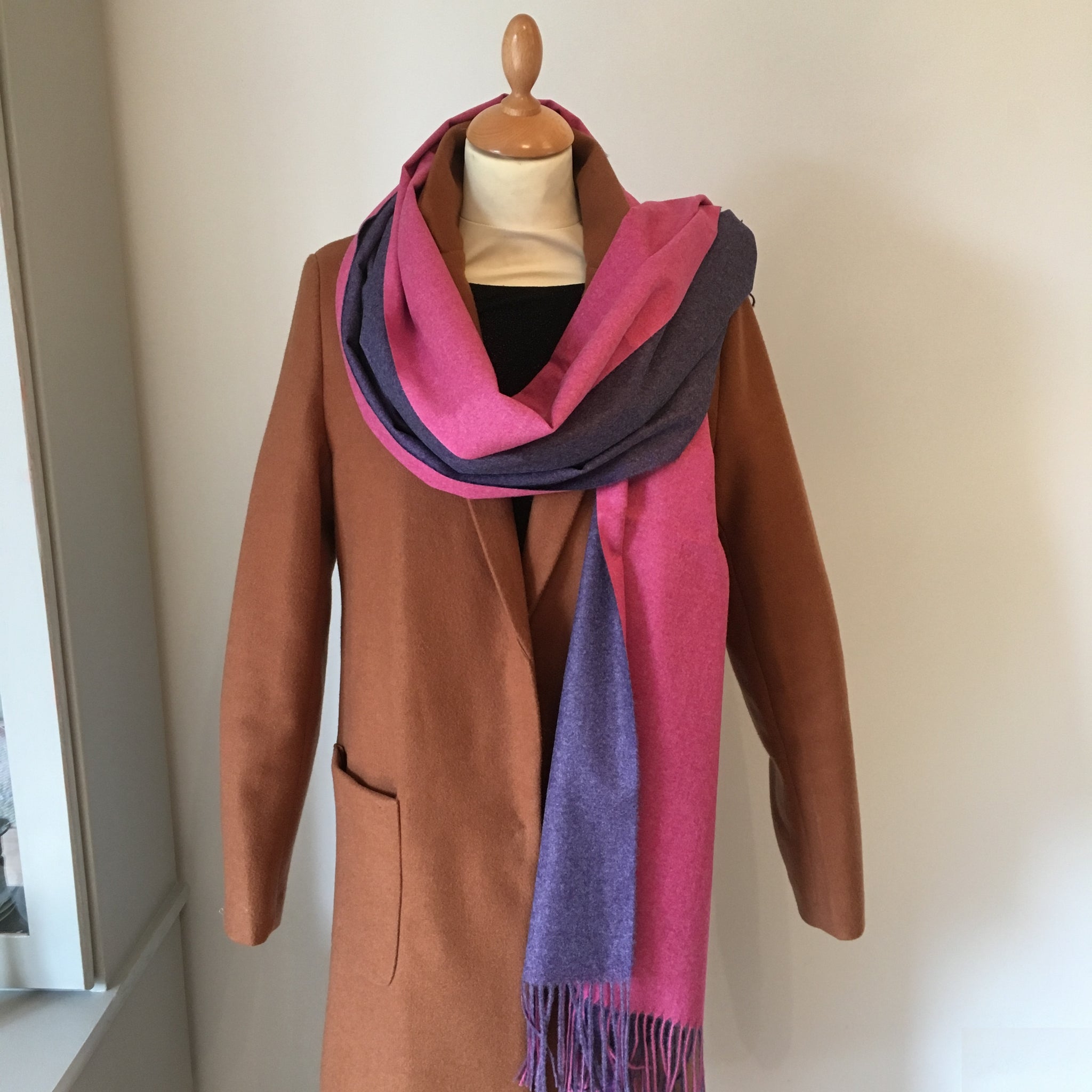 Pink Reversible Light Cashmere Feel Scarf