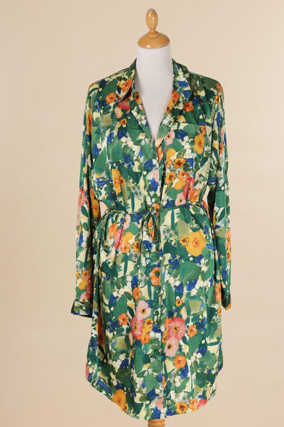 Priscilla short floral shirt dress