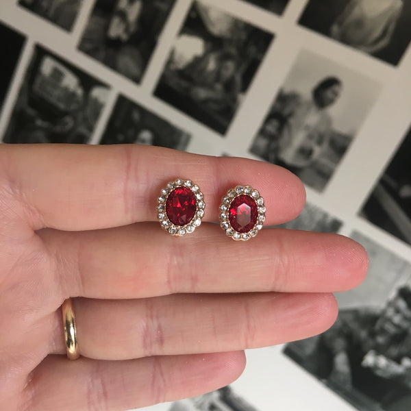 Red Clip-On Earrings