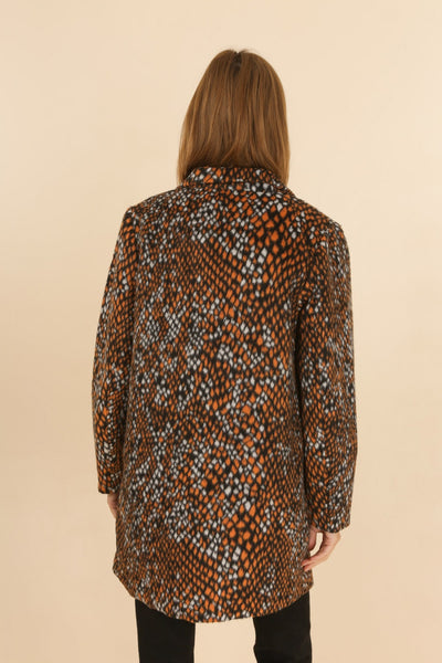 Reena black and orange print coat ONE SIZE 12 LEFT