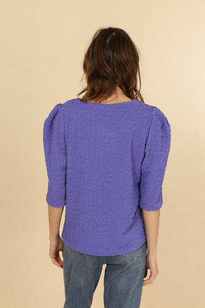 Rhea statement shoulder top violet ONLY SIZE 14/16 LEFT