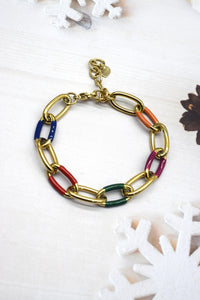 Sienna multi colour link bracelet