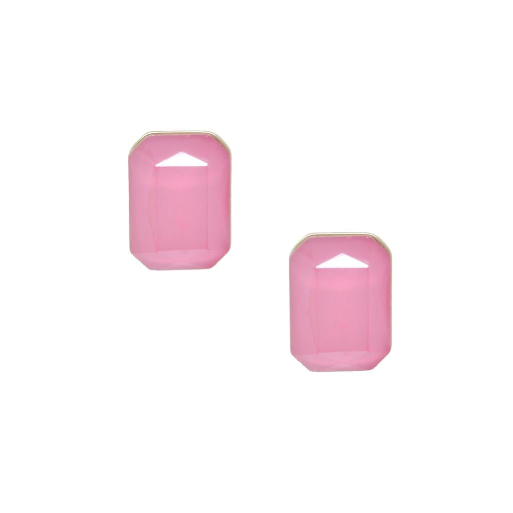Lisa Single Gem Rose Pink Earrings