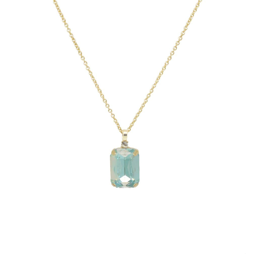 Aria Ombre Green Gem and Crystal Necklace