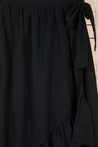 Stella Frill Wrap Skirt Black
