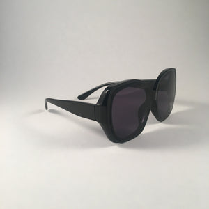 Black Oversized Curved Sunglasses