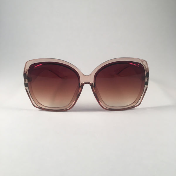 Nude Oversized Curved Sunglasses