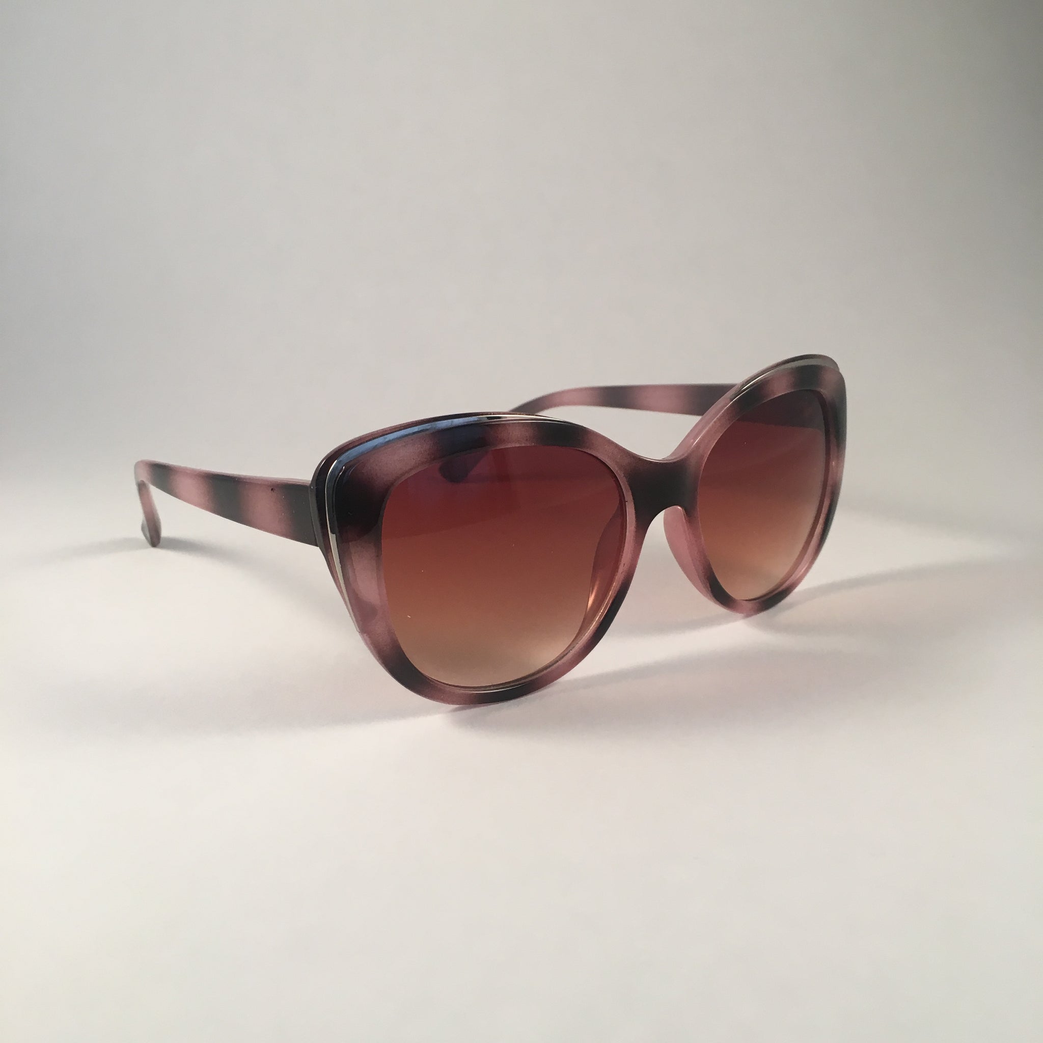 Pink Tortoiseshell Curved Sunglasses