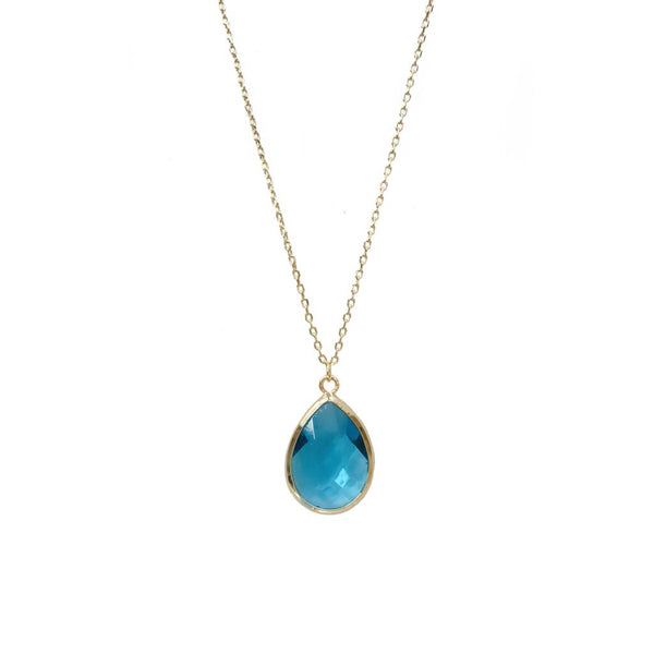 Tiffany Faceted Teardrop Necklace Turquoise