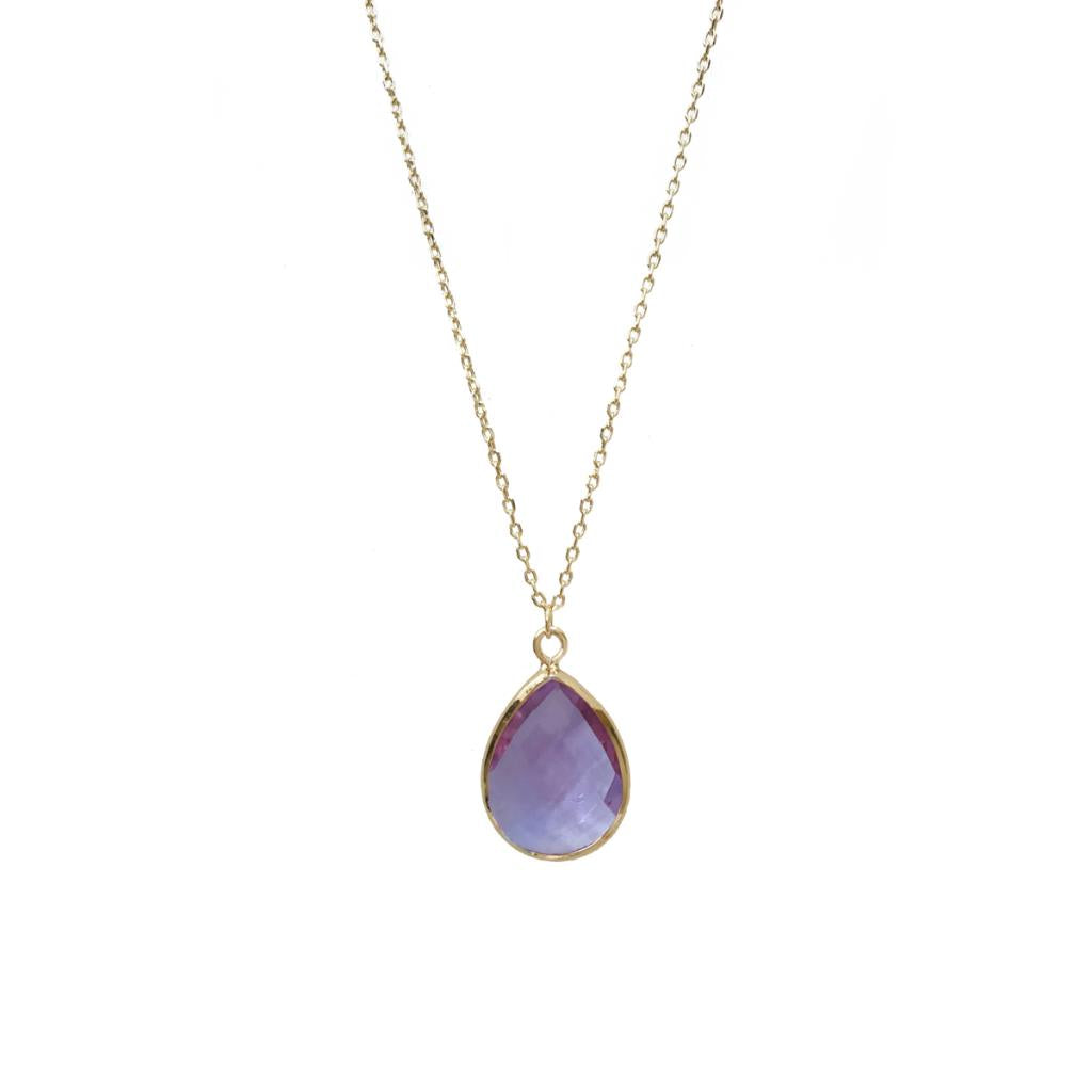 Tiffany Faceted Teardrop Necklace Lilac