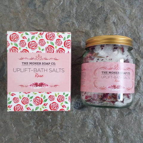 The Moher Soap Co. Bath Salts Jar UPLIFT - Rose