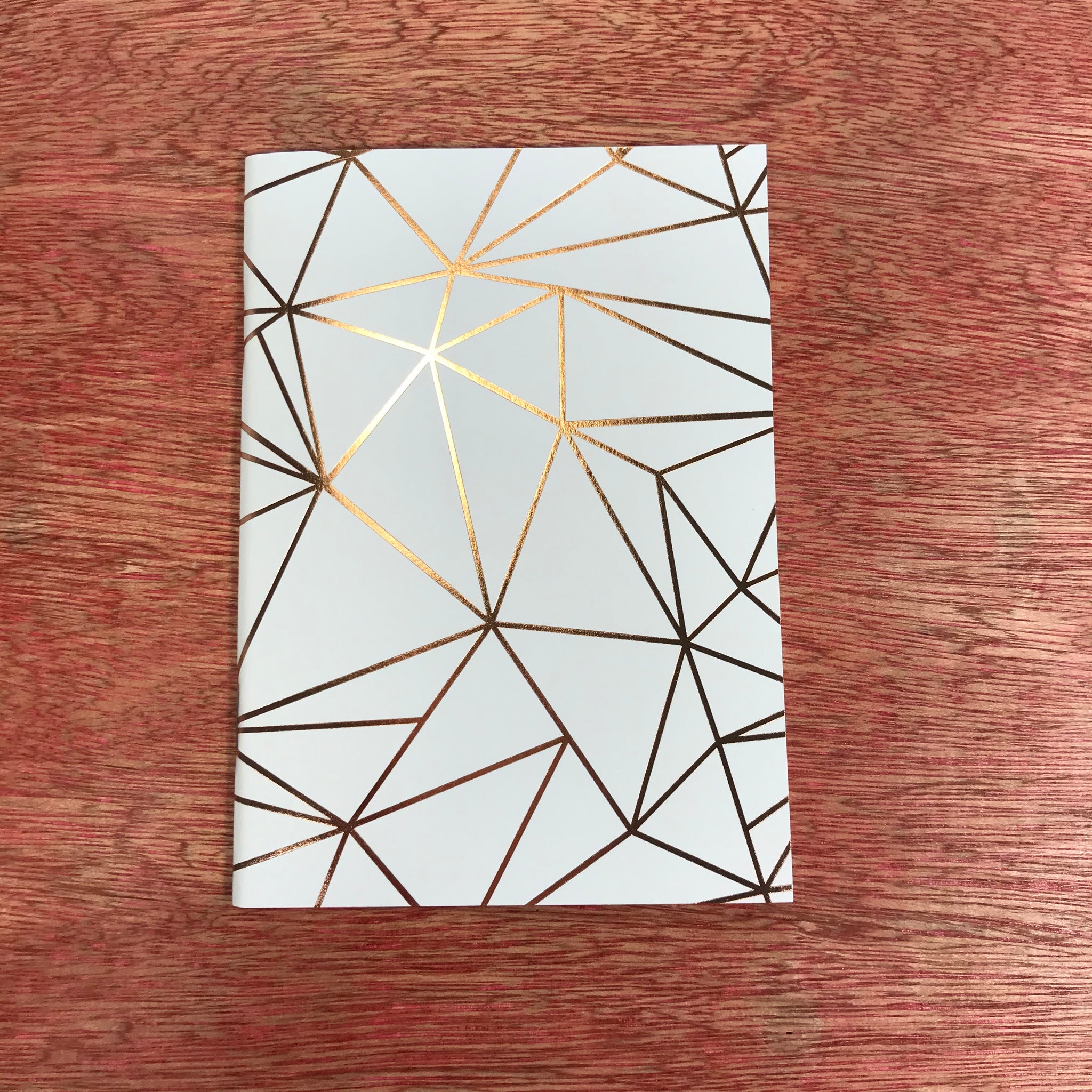 White Gold Geometric Design A6 Notebook