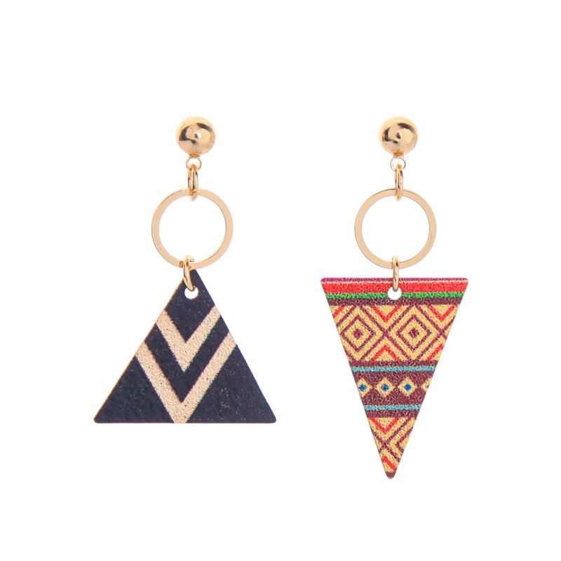 Yolanda Aztec Print Pyramid Earrings