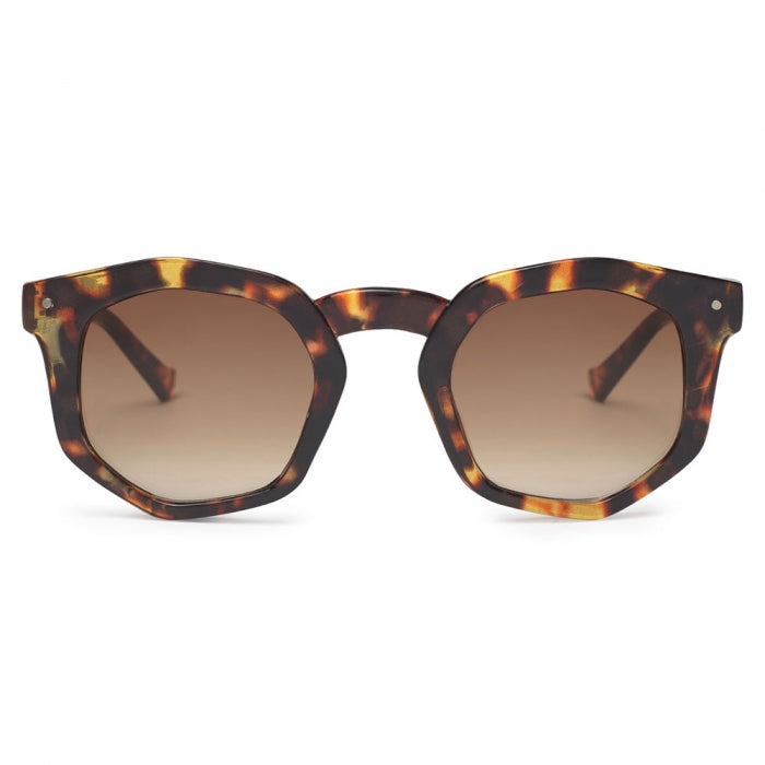 Audrey Tortoise Shell Hexagonal Sunglasses