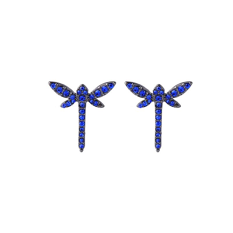 Blue Crystal Dragonfly Earring