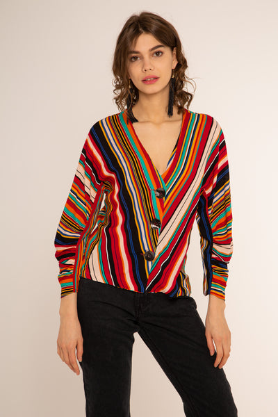 Shannon Stripe Top Red