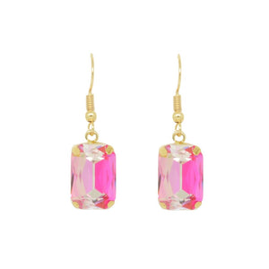 Clio Gold Claw Set Gem Earring Ombré Pink